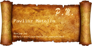 Pavlisz Metella névjegykártya